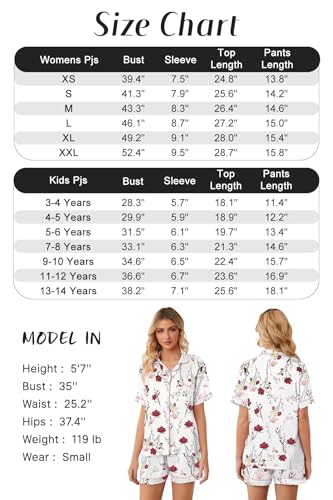 Image of Girls & Womens Satin Pajamas Set, Silk Button-Down Sleepwear 2 Piece Nightwear, 3 Years - Women XXL