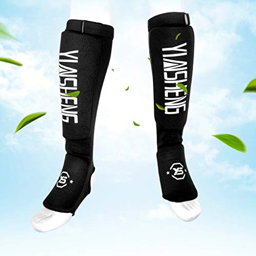 Almencla 2 Peças Shin Peito Do Pé Guardas Artes Marciais Shin Guardas para Treino, Kickboxing - Blac
