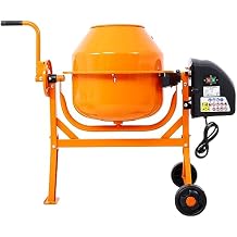 Electric Cement Mixer 3 Cu. Ft. - Versatile Concrete Mixer Machine,Durable Construction Mixer for Mortar, Stucco, Fodder Mixing, Portable & User-Friendly with Large Drum