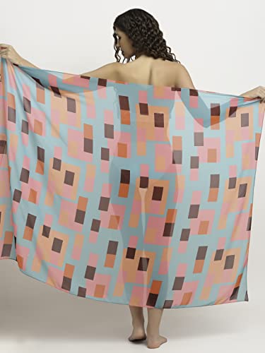 Image of EROTISSCH Women's Poly Georgette One-Piece Swimsuit Cover-Up Sarong, Made of 100% Polyester, Quick-Dry, Lightweight Beachwear for Girls with Adjustable Halter Neck, Suitable for Beach,Resort&Pool