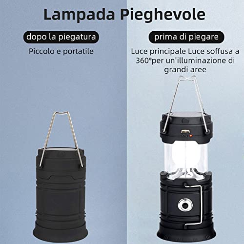CaaWoo Lanterna da Campeggio, Lanterna LED Lampada...