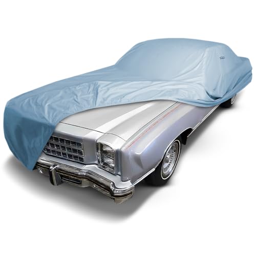 Image of iCarCover Premium Car Cover for 1973-1977 Chevy Monte Carlo Heavy Duty Waterproof All-Weather Automobiles Custom Fit Indoor Outdoor UV Snow Protection Covers with Straps and Bag