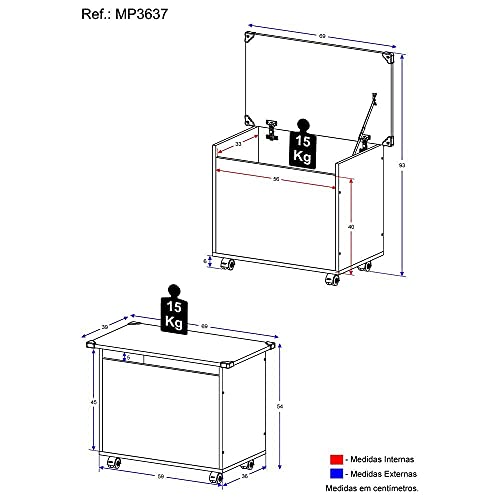 Baú Organizador Caixa de Brinquedos c/Rodízios Multimóveis Branco