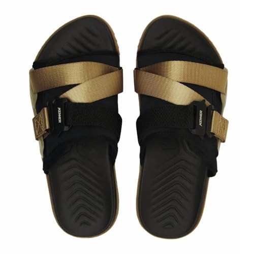 Chinelo Kenner Hyper-Z Fit Masculino – Conforto Premium, Design Moderno e Fivela Ajustável (Preto e Marrom, BR, Adulto, Numérico, 42)