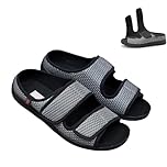 XGOPTS Diabetic Sandals for Women Men Extra Wide Diabetic Foot Shoes Swollen Feet Diabetic Edema Boots Slippers Non Slip Open Toe Adaptive Sandals Diabetic Arthritis Walking Shoes Adjustable Closure