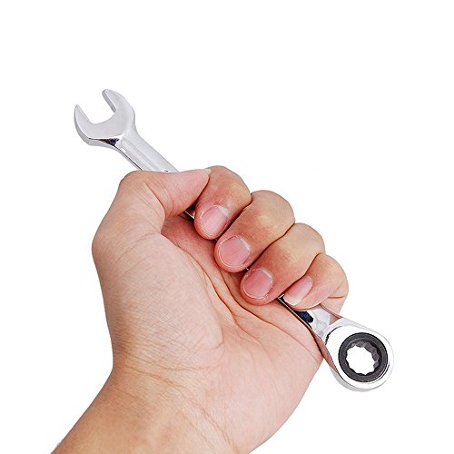 E Support Combination Wrench Spanner 7mm Fast Ratcheting Spanner Mechanic Plumber 72 Gear Hand Tool DIY Set - Image 2