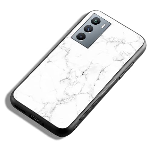 Image of COLORflow Back Cover Compatible with iQOO 9 SE 5G | White Marble | Shockproof TPU Bumper Cover with Camera Protection Back Cover Compatible with iQOO 9 SE 5G