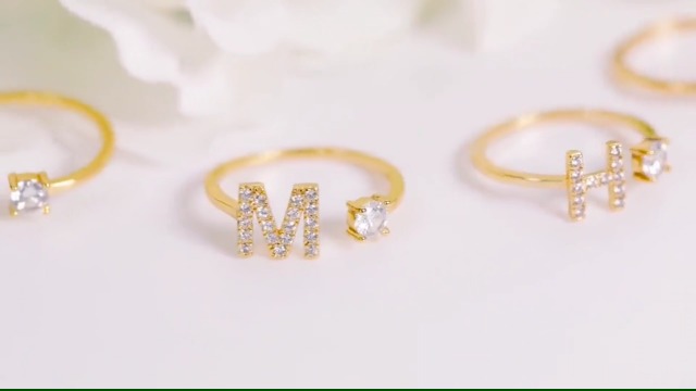 Watch Adjustable Initial Rings on Amazon Live