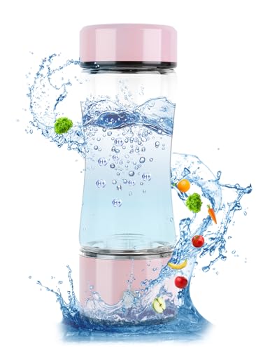 Hydrogen Water Bottle Generator, Portable Hydrogenated Water Ionizer Machine, Ion Bottles with SPE PEM Technology, Electrolysis 4000 PPB Water, Hydroh Health Hydrowave Lifewater, Hydro(Sakura Pink)