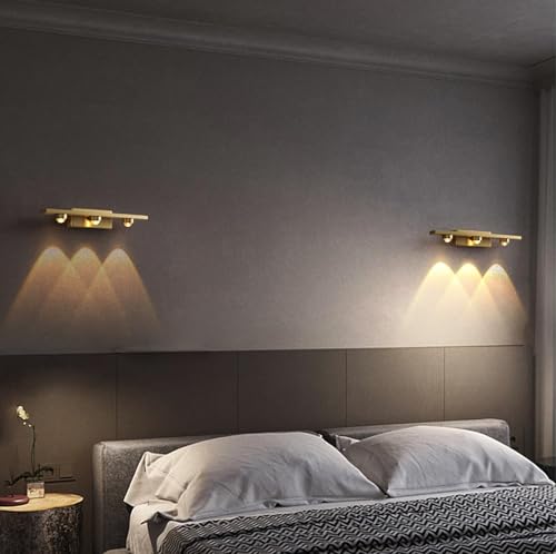 Image of Groeien 3 LED Golden 3 watt Wall Sconce Bathroom Vanity Indoor Outdoor Light Fixtures for Mirror, Hallway,Bedroom,Indoor Wall Light(LuxeBeam-3LED)