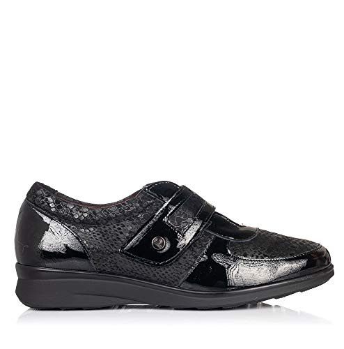 PITILLOS 5702 Zapato Velcro Piel Confort Mujer Negro 37