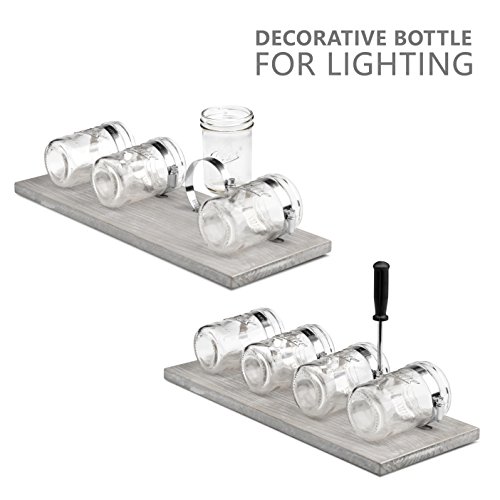 Rustic Mason Jar Toothbrush Holder Bathroom Storage Organizer Caddy, Kitchen, And Hallway Decor Storage, Farmhouse Hanging Mount Shelf & Hooks For Loofah | Shaver | Toothpaste | Electric Toothbrush #TOP7