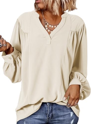 Dokotoo Womens Tops Plus Size Tops for Women 2026 Womens Long Sleeve Tops Cute Tops for Women White Medium