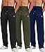 lomsoe 5 Pack Mens Sweatpants Open Bottom Joggers for Men with Zip Pockets Loose Fit Mesh Athletic Pants for Running,Casual(Black,Dark Gray,Light Gray,Navy,Blue,L)