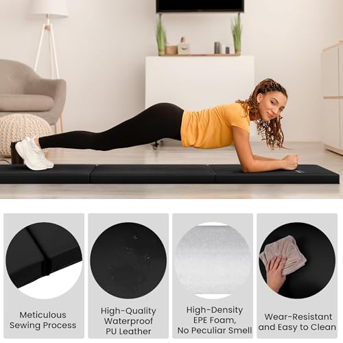 image for Fitvids Folding Exercise Gymnastics Mat, 2'x6'x2