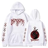 Fosike Berserk Manga Guts Sudadera Hombres con Capucha Manga Larga Casual Top, Anime Ropa Hoodies Unisex Print Sudadera, Fan Gift