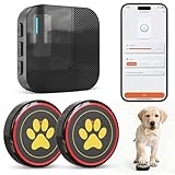 ChunHee WiFi Smart Dog Door Bell for Potty Training to Go Outside–Wireless Doggy Doorbell with Tuya Phone Notification–Waterproof Touch Button and Adjustable Volume, Multi-User Alerts(2 Dog Buttons)