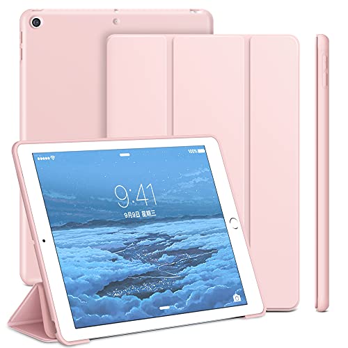 ProtUTab Case Compatible with iPad 9th Generation Auto Wake&Sleep Slim Trifold Stand Case Compatible with iPad 9th Generation & iPad 8th Generation (2020) & 7th Generation (2019) Lightweight Pink
