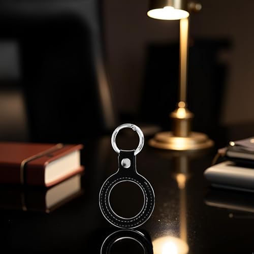 Portamoneda de cuero negro para monedas con llavero miniatura 4