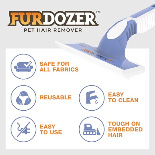 FurDozer Pet Hair Remover & Auto Detailing Tools - Cat & Dog Hair Remover for Carpets, Car Interiors, Couches, Bedding, & Pet Furniture (Purple, X6) by Neater Pet Brands - Used condition - Image 6