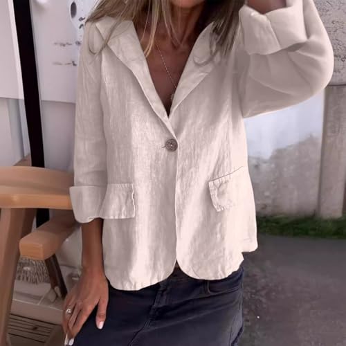Linen Blazer Women Lightweight Suit Jackets Womens Summer Blazers Dressy Casual Work Jacket with Pockets2