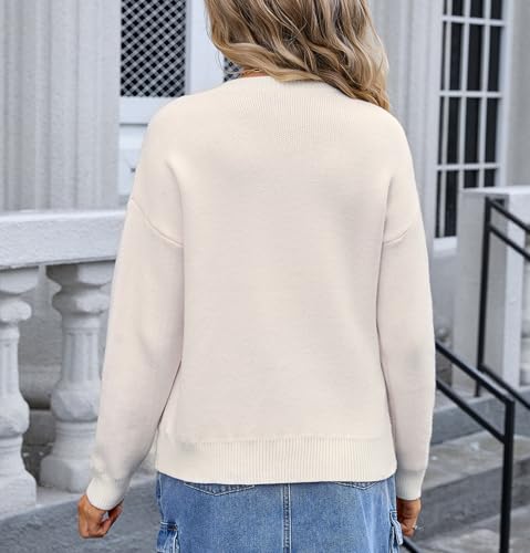 Image of Women Cute Bow Knit Sweater Y2k Long Sleeve Crew Neck Knitted Pullover Top Oversized Going Out Fall Winter Knitwear