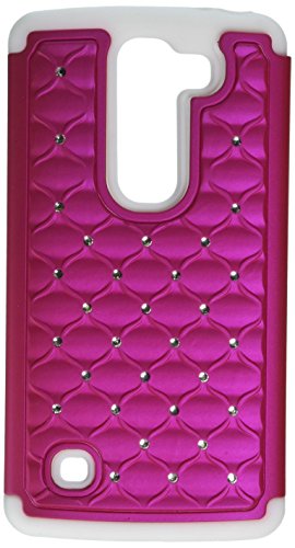 Asmyna Carrying Case for LG H443 Spirit - Retail Packaging - Hot Pink/Solid White