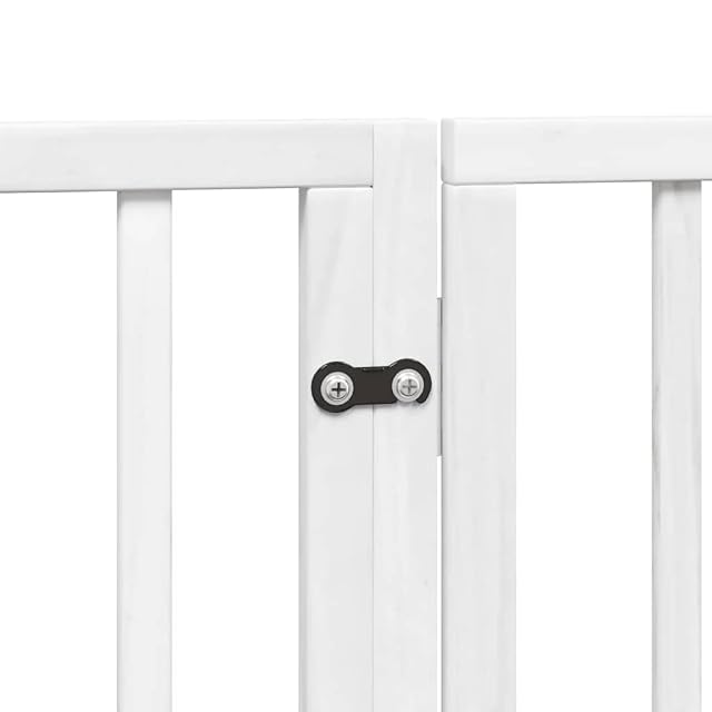 Foto 6 de 8 de vidaXL Puerta de Perros Plegable 12 Paneles Madera álamo Blanca 600 cm