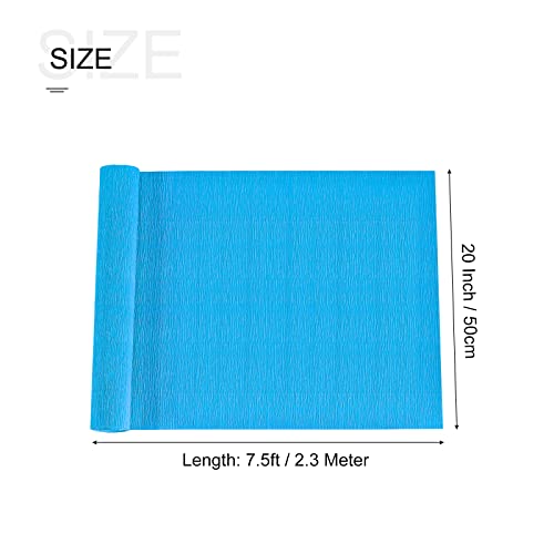 Meccanixity Crepe Paper Roll 7.5Ft Long 20 Inch Wide For Wedding Ceremony Various Large Festivals Decoration, Lake Blue #TOP1