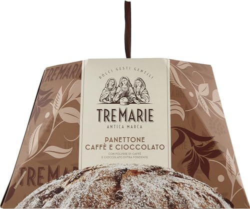 Tre Marie Panettone Panettone Coffee E Cioccolato with Coffee and Pieces Extra Dark Chocolate 930 g