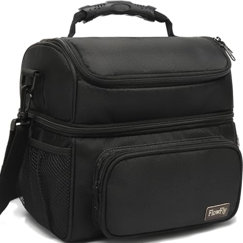 FlowFly Double Layer Insulated Lunch Bag with Pockets