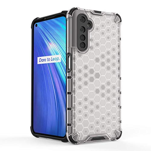 Image of Glasgow | for Realme 6 Honeycomb Pattern Back Case Cover for Realme 6 - Transparent