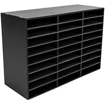 Literature Organizer, 27 Slots Compartments Mail Organizer, Literature Organizers for Office, Paper Shelves Classroom Mailbox, for Office Home School Black