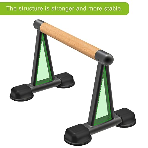Dolibest Push Up Bar, 12'' High Parallettes Bars with Wooden Handles, Stable and Comfortable Calisthenics Equipment, Suitable for Handstand, L-Sit, Dip Bar, Strength Training for Indoor Outdoor by Dolibest - Image 3