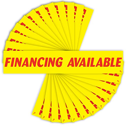 How Do Camper Loans Work 4 Versa Tags Dealership Stickers 12 Pack of Financing Available Stickers Car Lot Windshield Slogan Decals RV Truck Auto Dealer Window for Financing Available Stickers Red On Yellow