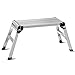 Produktbild COSTWAY Alu Arbeitsplattform, Klapptrittleiter Klapptritt mit Aluminiumplattform, Klappbare Werkbank, bis zu 150 kg belastbar, für Garagen, LKWs, Innen- und Außenbereich