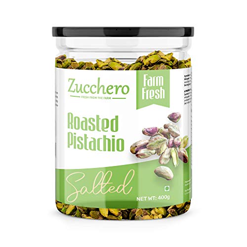 Image of Zucchero Roasted Pistachio (With Shell), Lightly Salted [Extra Large] 400g | Oil-Free Roasting |Slow baked Nuts | Earthy Flavour | No Oil