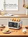 Yabano 4-Slice Toaster with Smart Touch Control, 6 Shade Levels & 6 Bread Settings, Extra Wide Slot for Bagels/English Muffins, Compact Design with Removable Crumb Tray