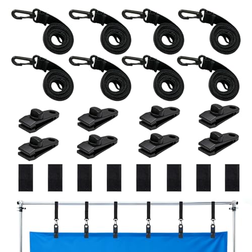 GZXUEHU Lot de 8 Sangles de Maintien et Pinces pour Enrouleur Bache Piscine, Accessoires Enrouleur de Couverture Solaire