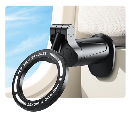 Fioenna Airplane Travel Essentials Phone Holder for Magsafe Universal 360 Degree Rotation Airplane Gadgets Phone Mount for Flight Europe Vacation Essentials Gifts Travel Accessories