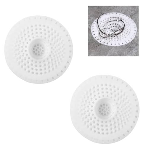 Teouuas 2 Pièces Protection de Drain de Silicone, Filtre Evier Anti-colmatage, Attrape Cheveux, Filtre Cheveux Baignoire Installation Facile pour Douche,...