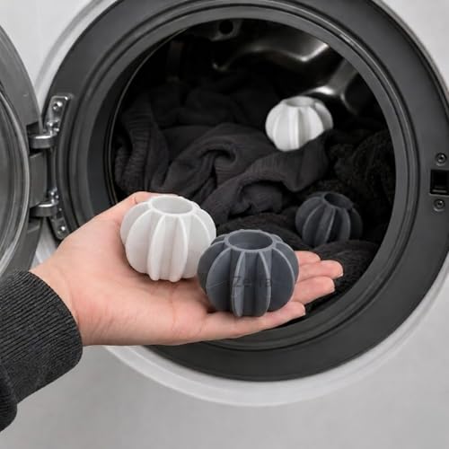 Image of Zerfa Pack of 10 Silicone Laundry Balls for Washing Machine | Reusable Anti Tangle and Wrinkle Scrubbing Balls for Clothes