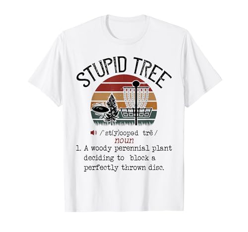 Stupid Tree Disc Golf T-shirt divertente regalo Frisbee Vintage Maglietta