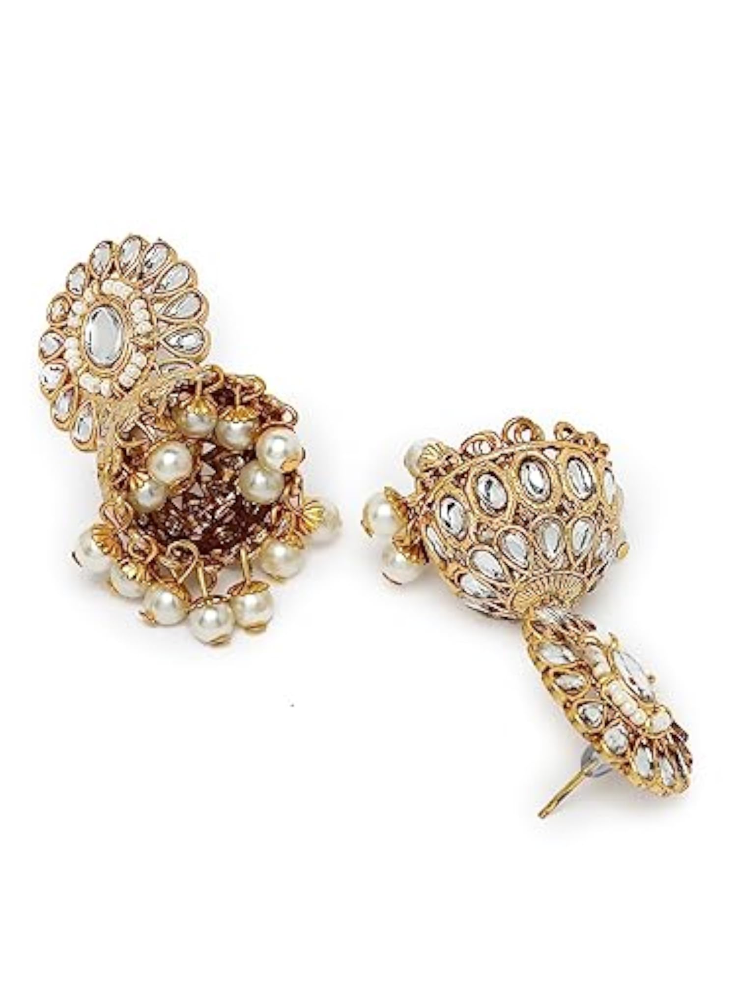 Elegant Kundan & Beads Choker Set with Jhumki Earrings