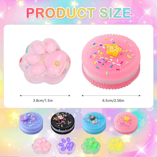 8 Stück Biscuit Stress Relief Toy und Squishy Spielzeug Mini Katzenpfoten Soft Squeeze Biscuit Toys für Kinder und Erwachsene, Squeeze Toy Stressball Geschenke für Mitgebsel Kindergeburtstag