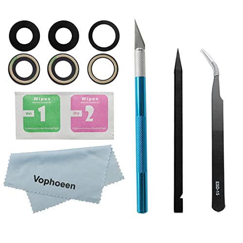 Vophoeen 3pcs OEM Original Rear Back Camera Glass Lens Replacement for iPhone 12 pro with Preinstalled Adhesive and Repair Toolkit Replacement