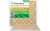 FilterBuy 14x14x1 Air Filter MERV 11, Pleated HVAC AC Furnace Filters (2-Pack, Gold)