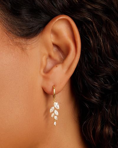 Gold Hoop Earrings Set: Dainty Stud Earrings for Women 14K Gold Plated Small Dangle Hoop Earrings Hypoallergenic Earring Stacks for Women2