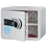 KESSER® Elektr. Tresor mit Fingerabdruck | 38x30x30cm | Inkl. Batteriebox | Elektronischer Safe 3x Doppelbolzenverriegelung | Boden Wandtresor | Möbeltresor | beleuchtung | Panzerschrank Zahlenschloss