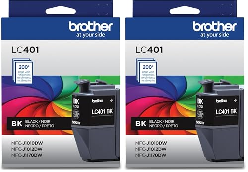 Image of Brother Ink Cartridge, Black, LC401BK, Standard Yield | Pack of 2
